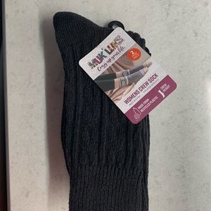 Muk Luks Crew Socks Black 2 Pair Pack